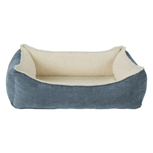 Oslo Ortho Nesting Bed —  Mineral Washed Microvelvet   Ivory Faux Sheepskin
