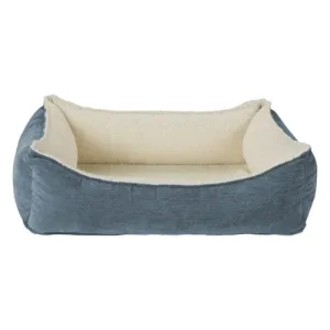 Oslo Ortho Nesting Bed —  Mineral Washed Microvelvet   Ivory Faux Sheepskin