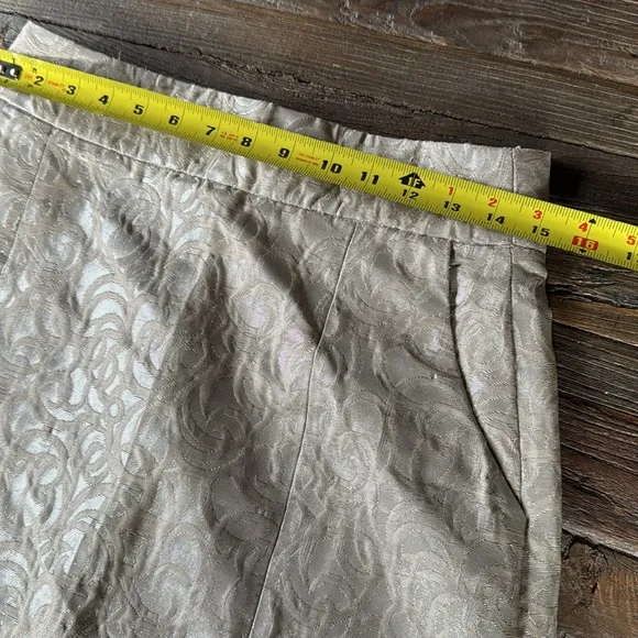 Oui Jacard metallic cream maxi skirt EUC size S