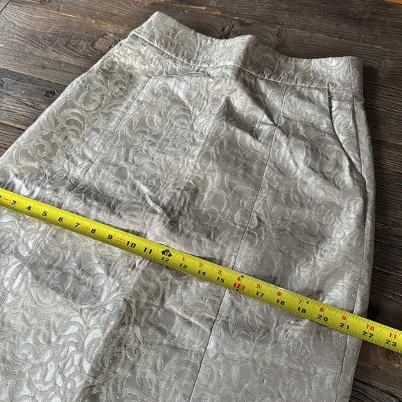 Oui Jacard metallic cream maxi skirt EUC size S