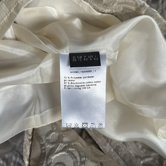 Oui Jacard metallic cream maxi skirt EUC size S
