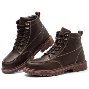 OwnShoe Steel Toe Work Boots for Men Women Leather Safety Shoes