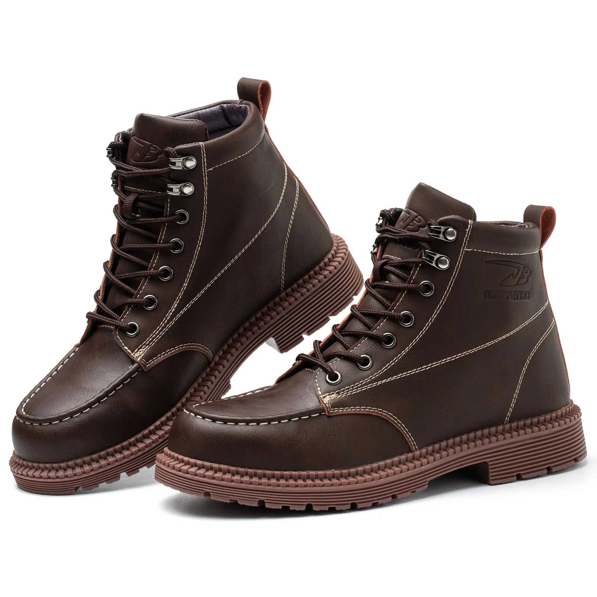 OwnShoe Steel Toe Work Boots for Men Women Leather Safety Shoes