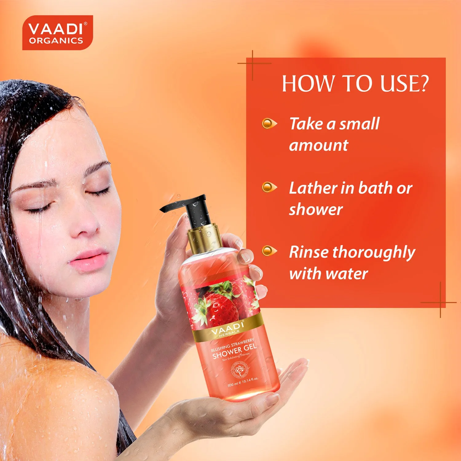 Pack of 3 Blushing Strawberry Shower Gel (300 ml x 3)