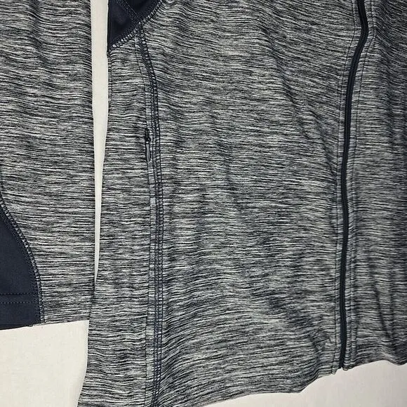 Page &amp; Tuttle Women's Dark Heathered Blue Full-Zip Activewear Jacket Size Large