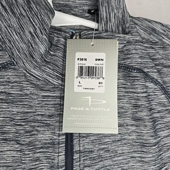 Page &amp; Tuttle Women's Dark Heathered Blue Full-Zip Activewear Jacket Size Large