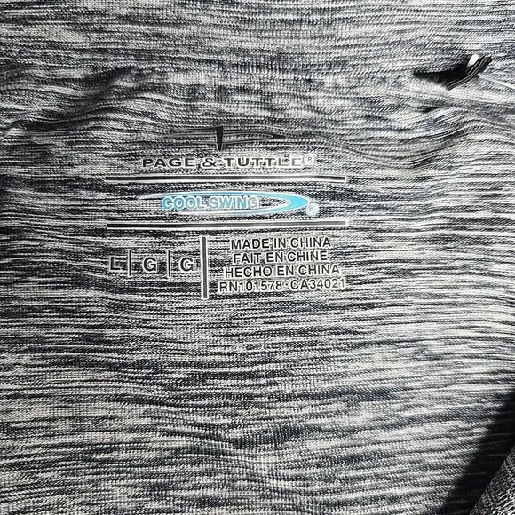 Page &amp; Tuttle Women's Dark Heathered Blue Full-Zip Activewear Jacket Size Large