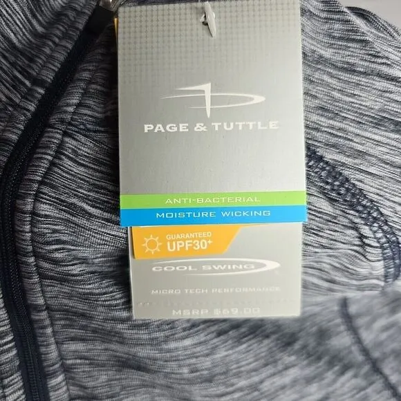 Page &amp; Tuttle Women's Dark Heathered Blue Full-Zip Activewear Jacket Size Large