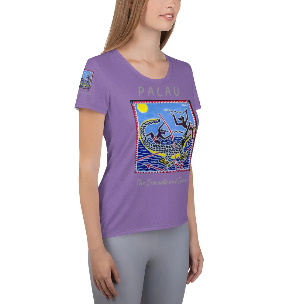 Palau Legends - The Crocodile and Demei - All-Over Print Women's Athletic T-shirt