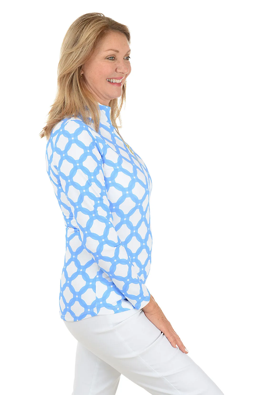 Periwinkle Circle Geo UPF50  Sun Shirt