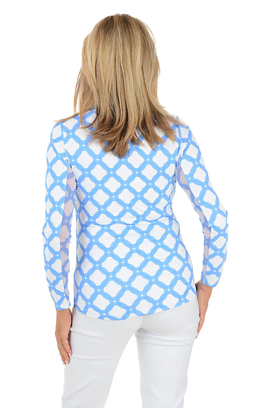 Periwinkle Circle Geo UPF50  Sun Shirt