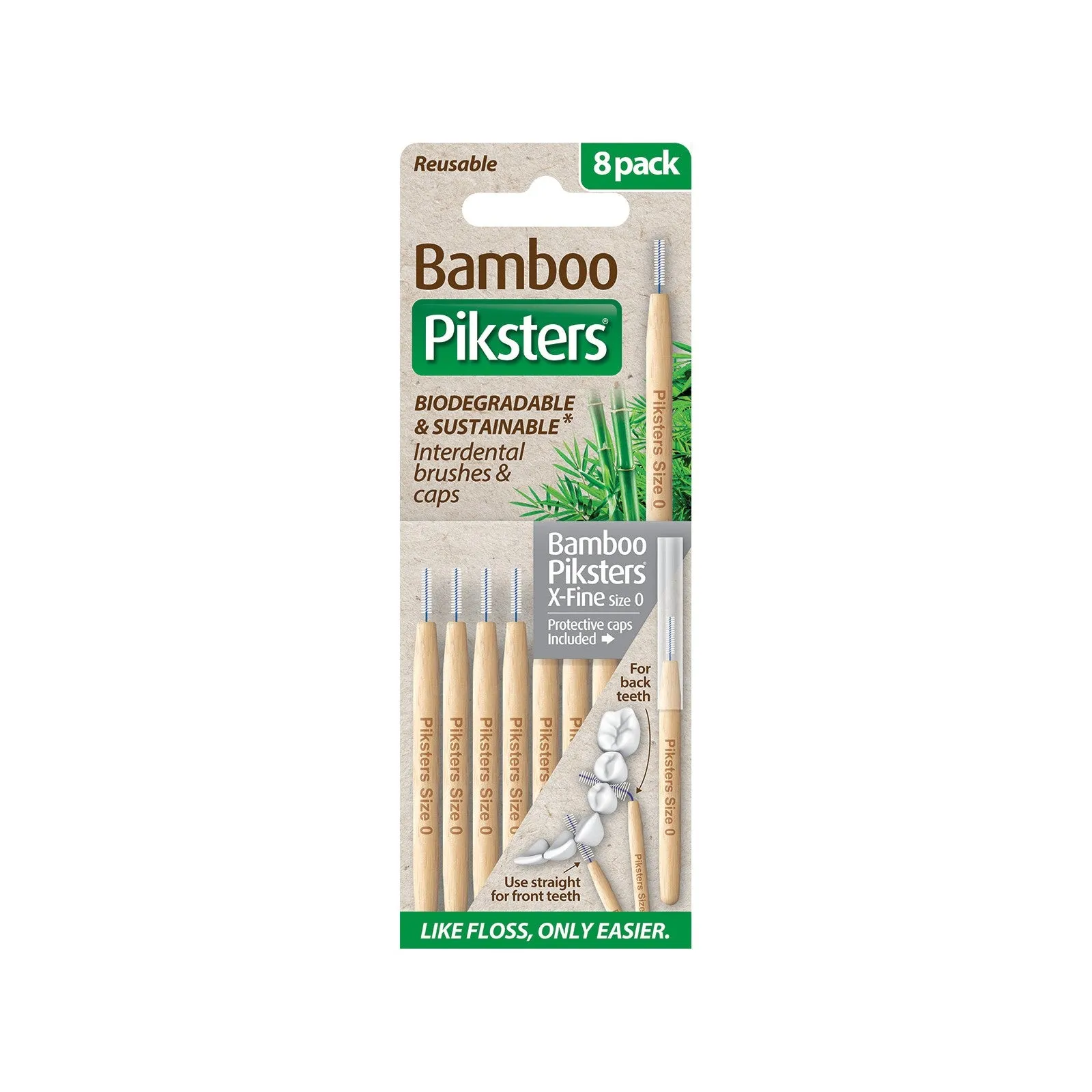 Piksters Bamboo Silver Size 0 8pk