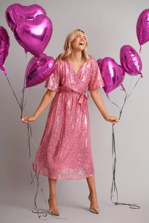 Pink Sequin Winslet Midi