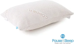 Premium Quality Memory Foam Copper Pillow, 28x20! Anti-microbial, wicks away humidity, creates cooler night sleep! Includes zippered carry bag!