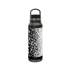 PRS 25oz Reusable Water Bottle, Birds Swarm, Black