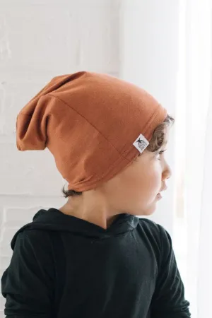 Rust Bamboo Slouchy Hat Youth ONLY