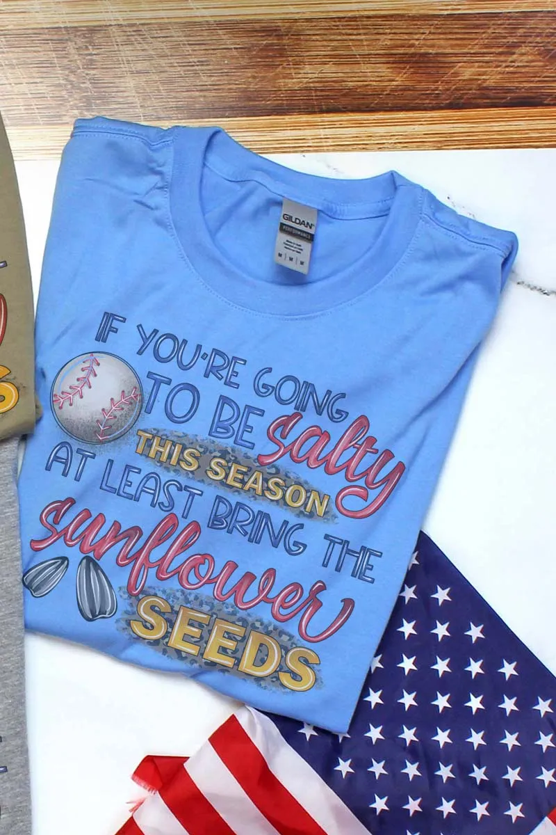 Salty Sunflower Seeds Baseball Performance T-Shirt