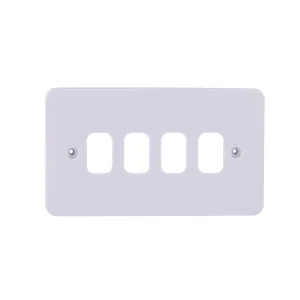 Schneider Electric GGBL04G Lisse White Moulded 4G Grid Front Plate