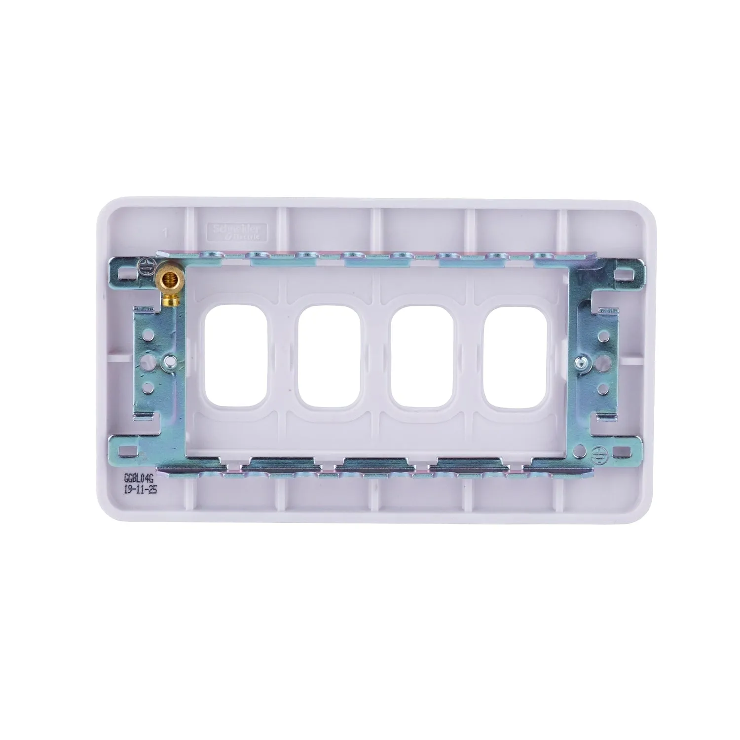 Schneider Electric GGBL04G Lisse White Moulded 4G Grid Front Plate