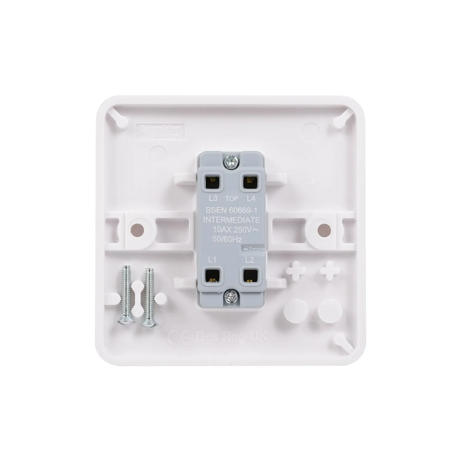 Schneider Electric GGBL1014 Lisse White Moulded 10AX 1G Intermediate Switch