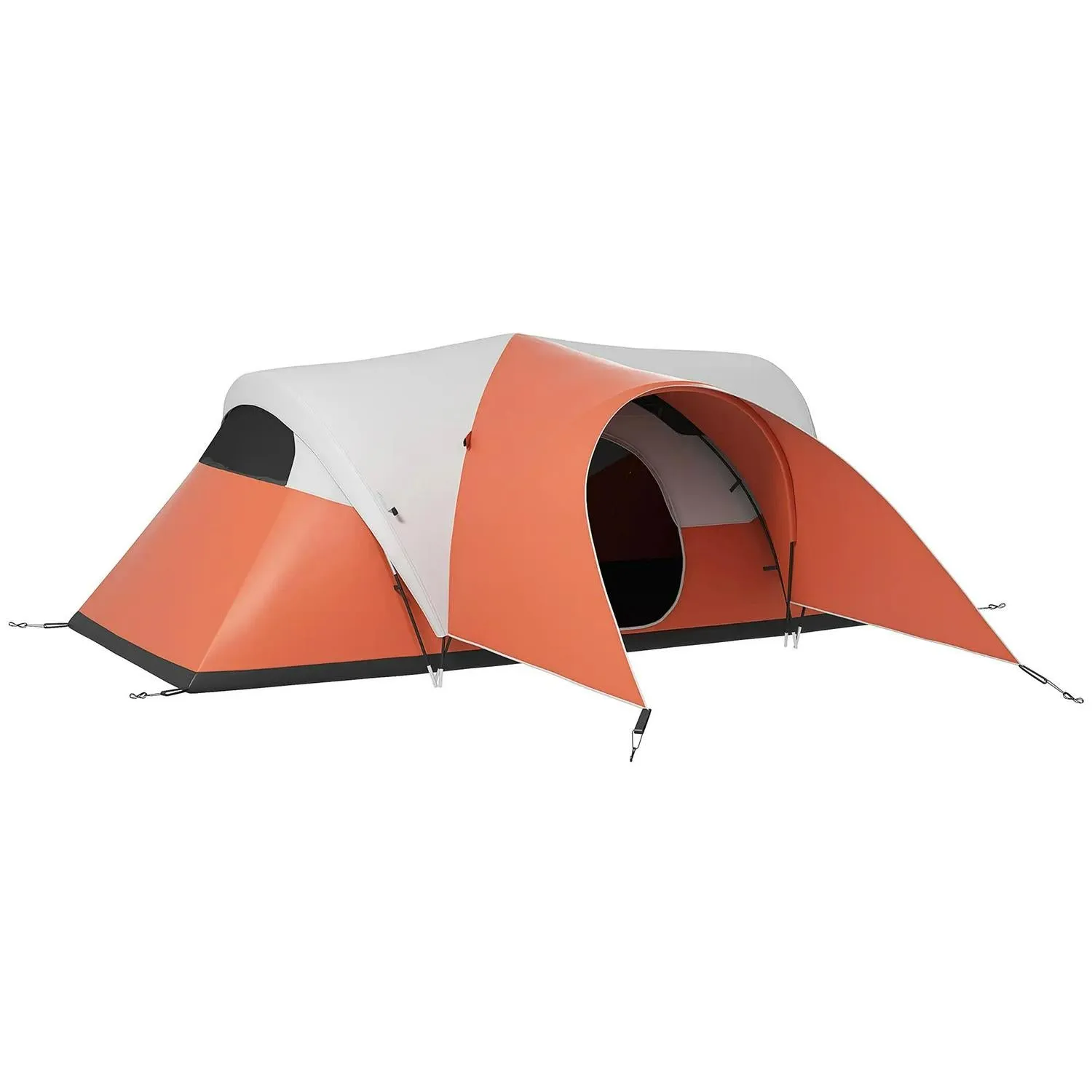 Sewn Bag, Portable And Groundsheet, Slashed prices 3000mm Outsunny Waterproof Family Instant access Man, Camping Orange 5-6 For Tent Porch With