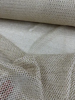 Shimmering Gold Fishnet Mesh Fabric for Elegant Crafts and Designs