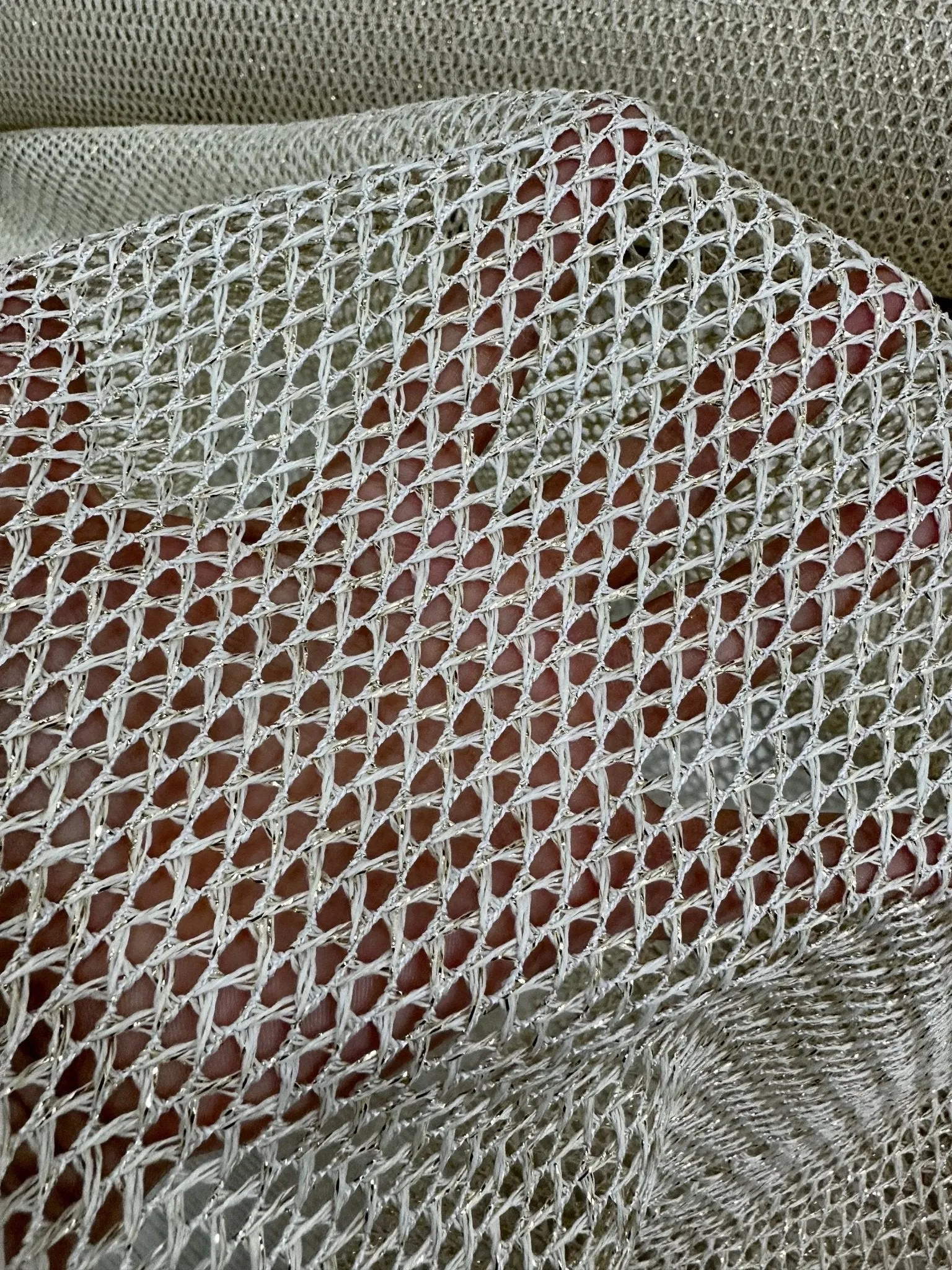 Shimmering Gold Fishnet Mesh Fabric for Elegant Crafts and Designs