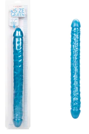 Size Queen 17-inch Double-Ended Dong in Blue: Ultimate Dual Pleasure Awaits