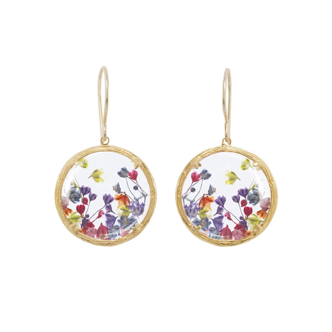 Small Multi Baby's Breath Gold Earrings