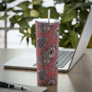 Spring Floral Steel Tumbler with Straw, 20oz