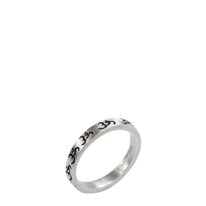 Sterling Silver Square Om Band