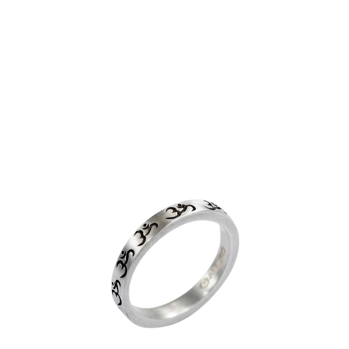 Sterling Silver Square Om Band