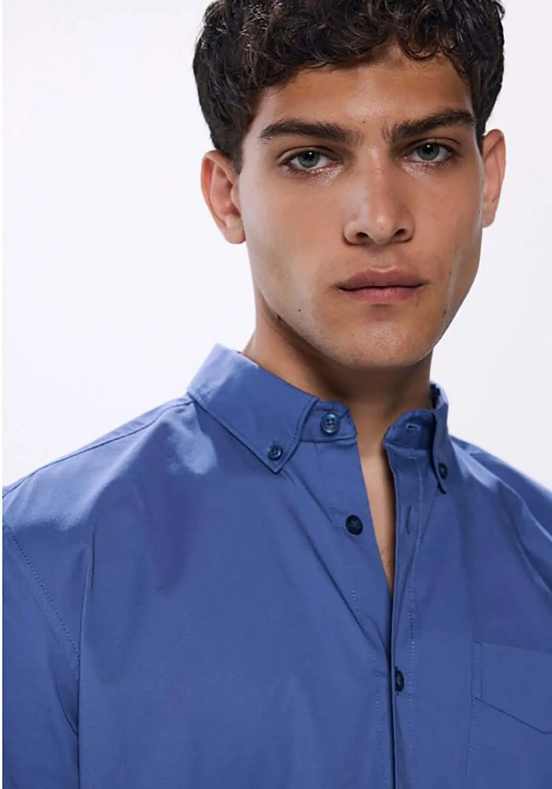 Stretch fabric dress shirt - Blue