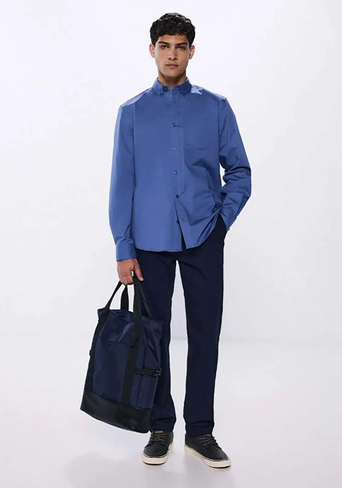 Stretch fabric dress shirt - Blue
