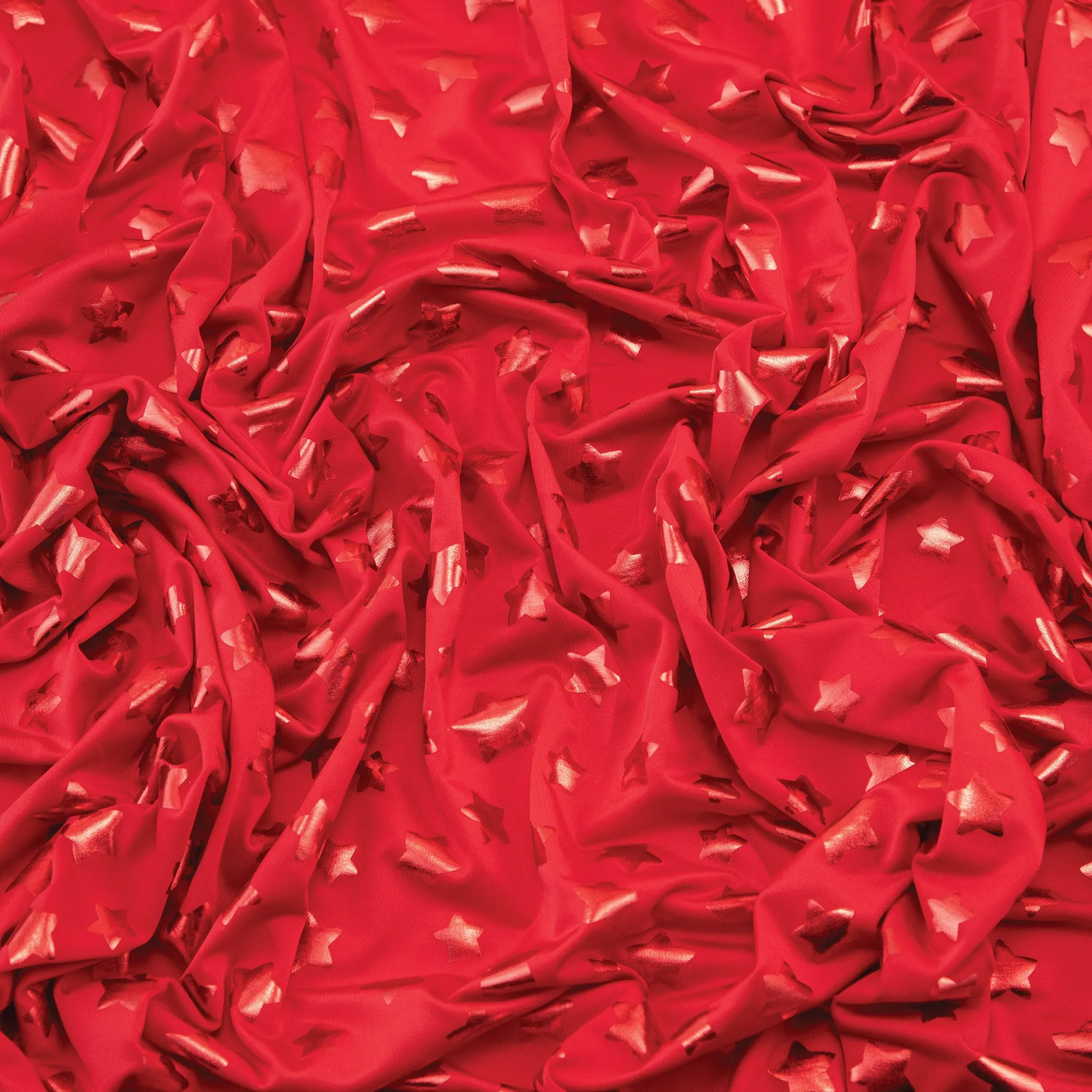 Stretch Fabric, Red Star Pattern, Red