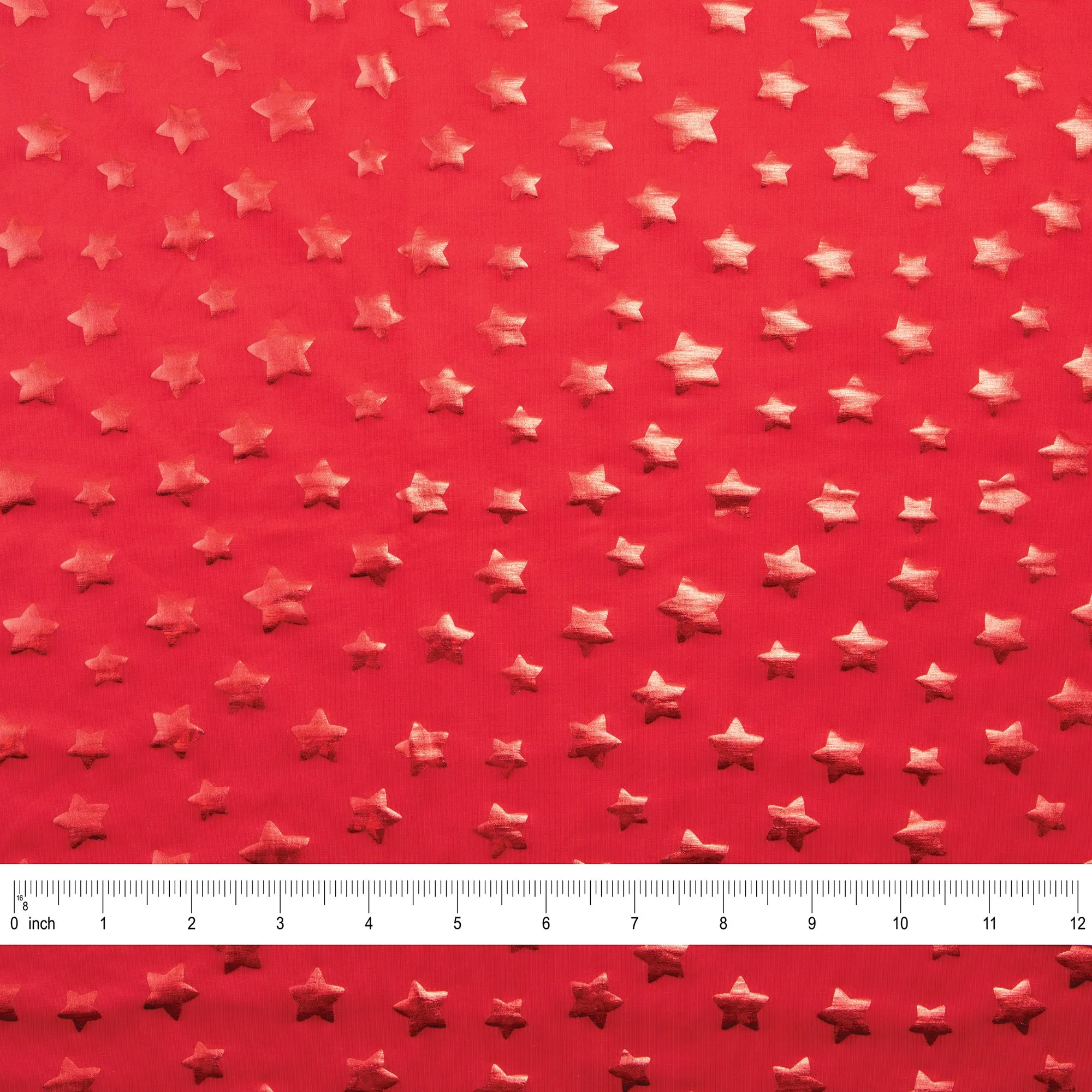 Stretch Fabric, Red Star Pattern, Red