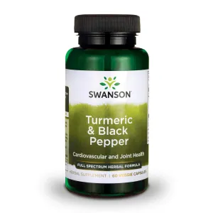 Swanson Full Spectrum Cúrcuma y pimienta negra 60 cápsulas de veg, SW035, 1