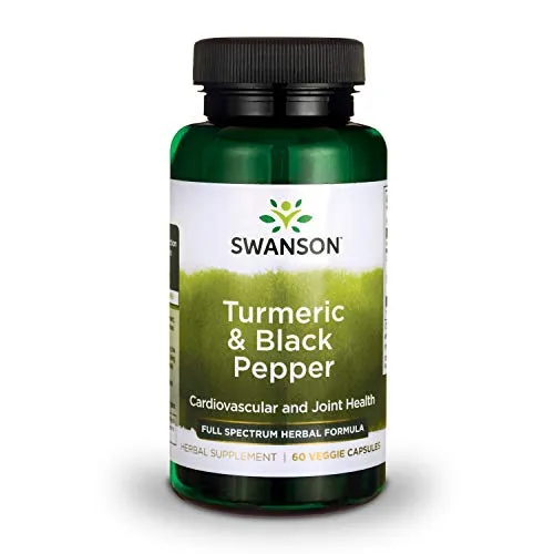 Swanson Full Spectrum Cúrcuma y pimienta negra 60 cápsulas de veg, SW035, 1