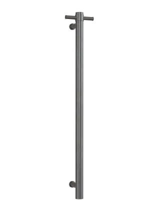 Thermogroup Round Vertical Single Heated Rail - Brushed Gun Metal