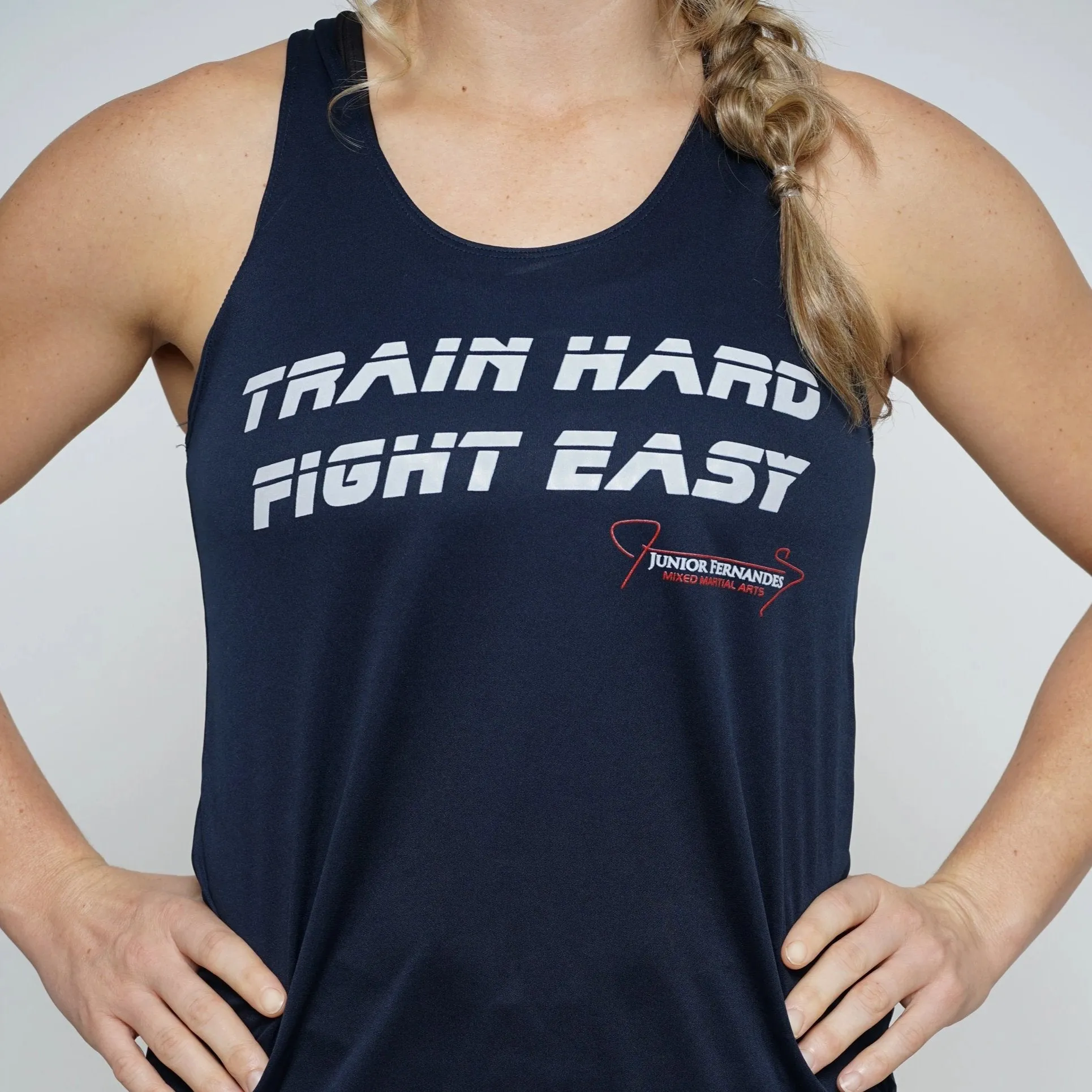 TRAIN HARD FIGHT EASY - BADGER WOMEN'S RACERBACK TANK