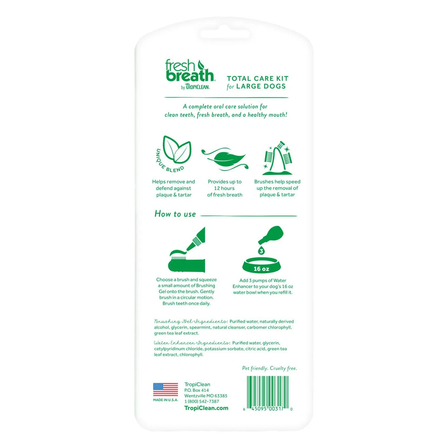 TropiClean Fresh Breath Total Care Large Dog Dental Kit