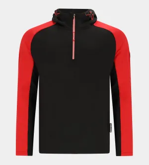 TWO TONE HOODIE 2.0 - BLACK / RED