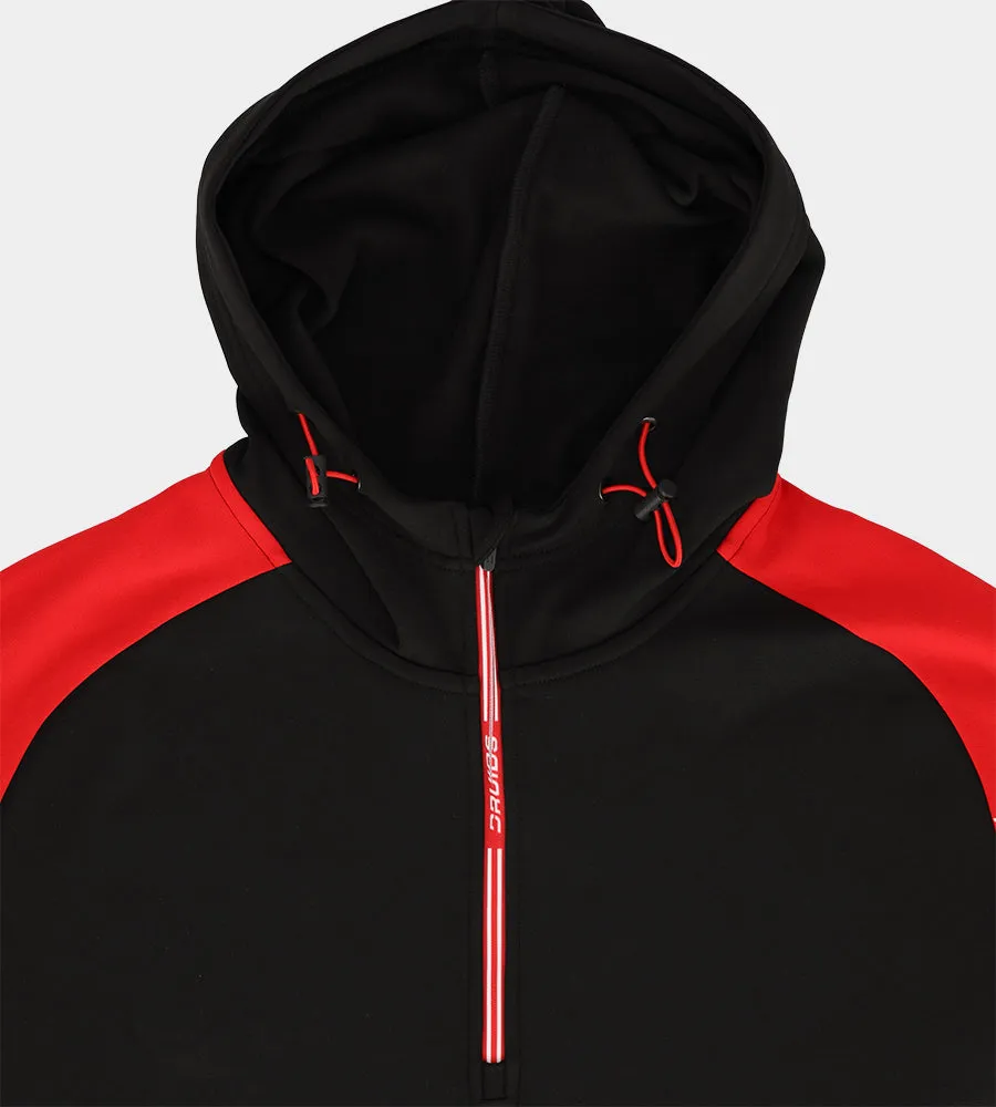TWO TONE HOODIE 2.0 - BLACK / RED