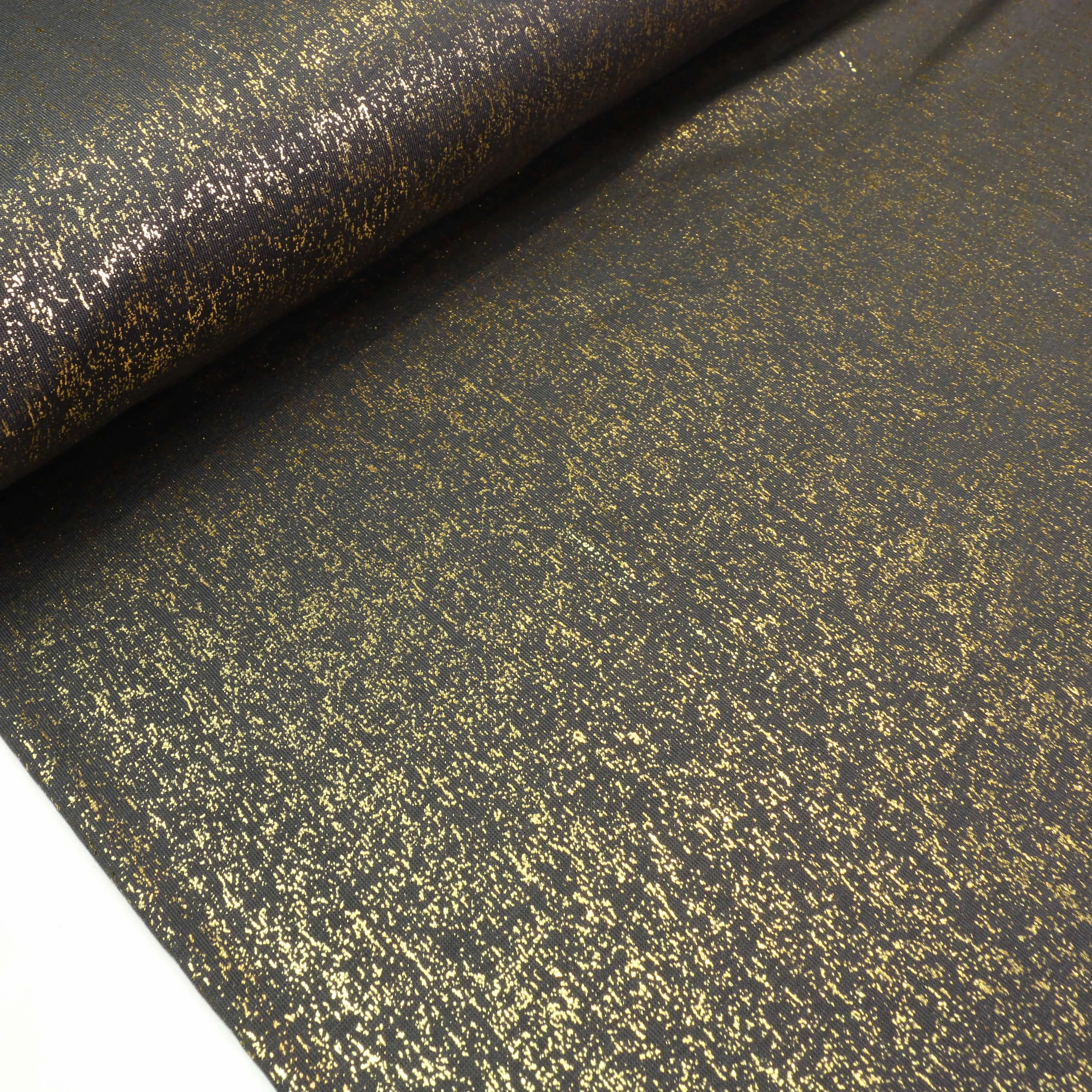 Viscose Jersey Fabric - Grey, gold