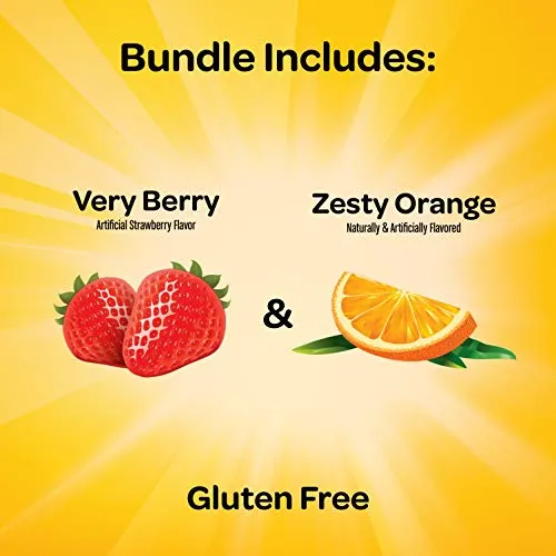 Vitamina C 1000 mg – Airborne Pastilla efervescente con sabor a bayas, 30 unidades y vitamina C 1000 mg – Tabletas efervescentes de naranja zesty (30 unidades en una caja)