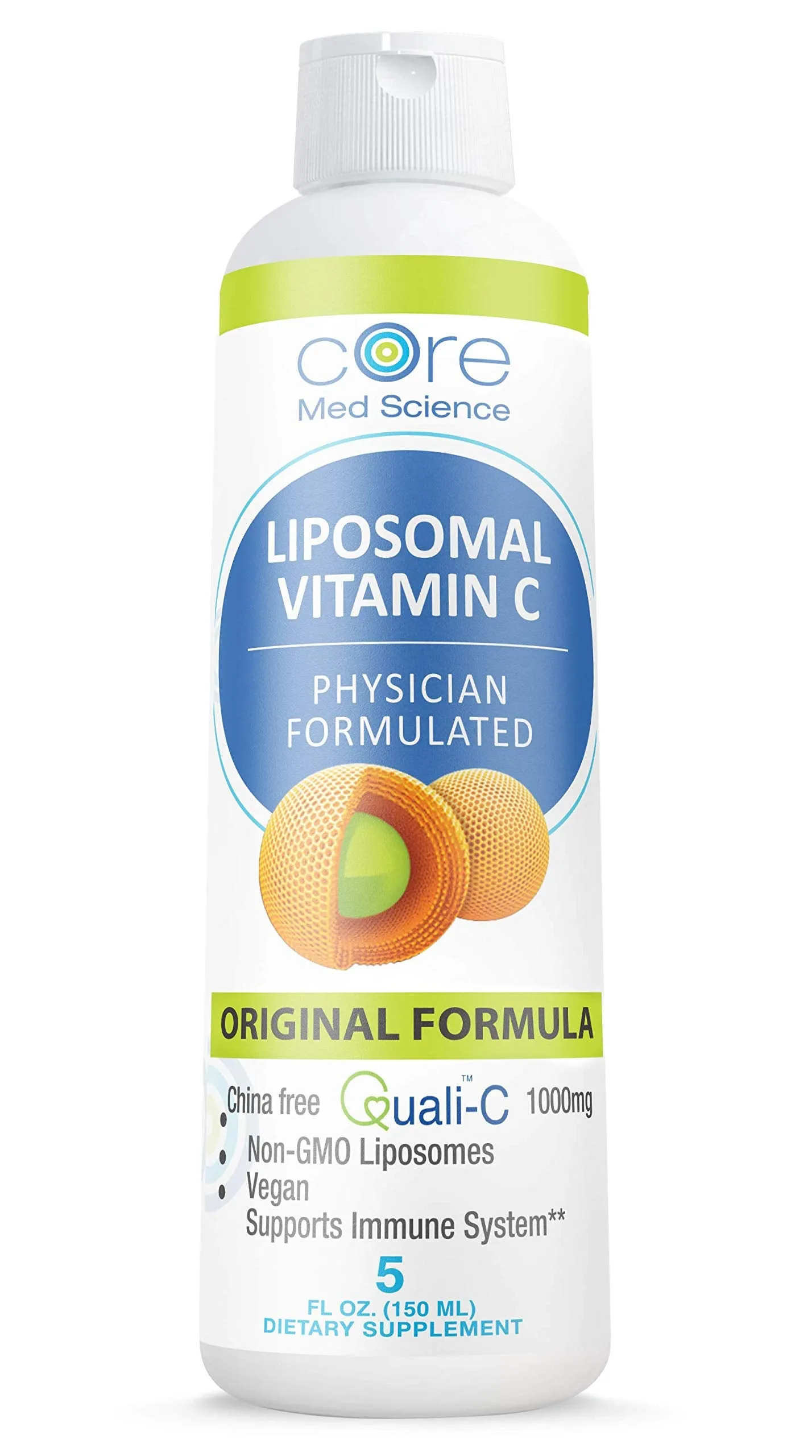 Vitamina liposomal optimizada C 1000 mg líquido | Quali®-C Ácido ascórbico escocés | Máxima absorción | Apoyo inmunológico | No OGM, 30 porciones, 1