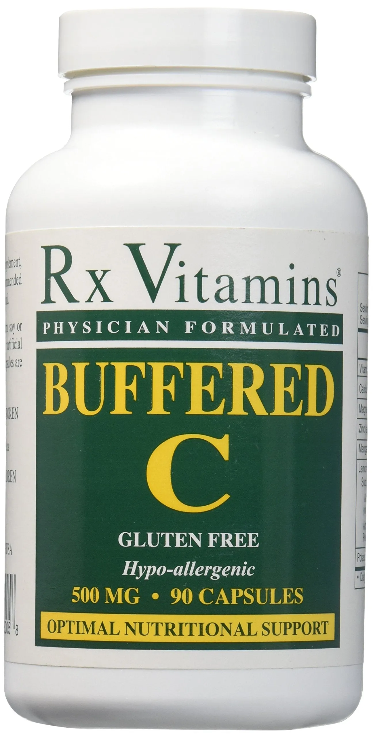 Vitaminas RX - Buffered C 500 mg 90 cápsulas [Salud y belleza]