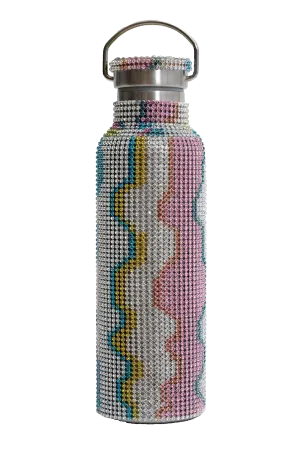 WAVY MULTI RHINESTONE WATER BOTTLE