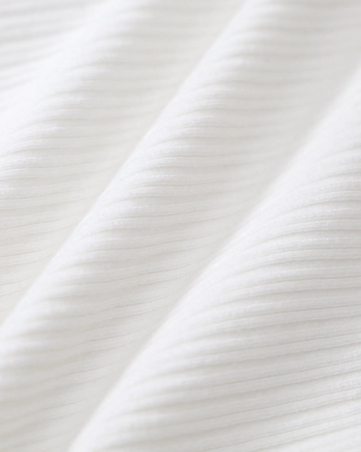 White Square Neck Ribbed Knit Tee