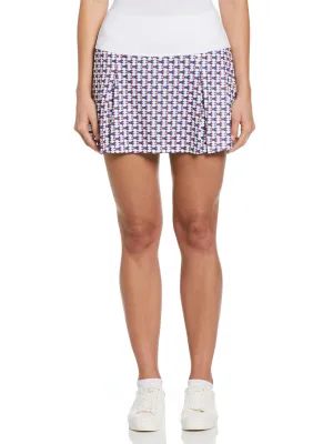 Women's Geo Printed Tennis Skort with Soft Pleats